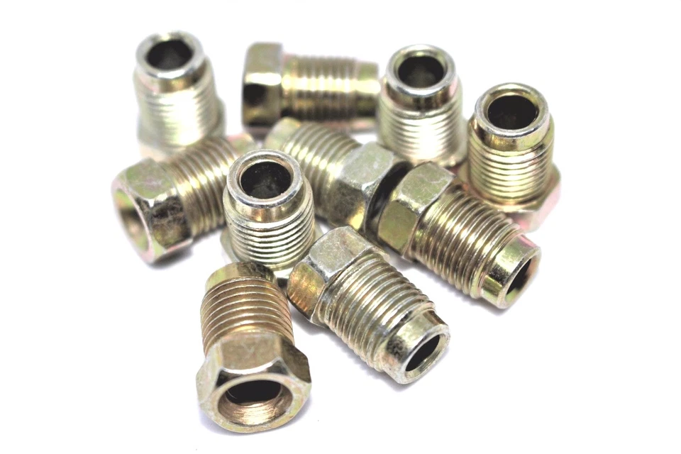 Brake Pipe Nuts Qty 10 Pack Male M10 10mm x 1.0mm Short Nut 3/16" Copper BPN7 - Image 1 of 1
