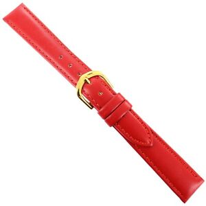14mm Hadley-Roma Red Genuine Calfskin Padded Stitched Ladies Watch Band LS 707
