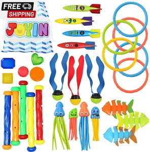 JOYIN 30 Pcs Diving Pool Toys for Kids Ages 3-12 Jumbo Set with Storage Bag Pool - Picture 1 of 7