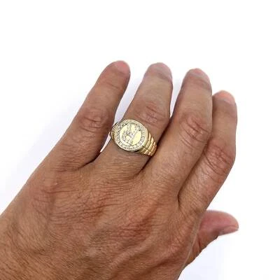 0.30CTW Stone 10K Gold Yellow Initial Signet Ring - Image 1 of 4