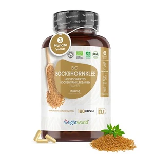Bio Bockshornklee Kapseln - 180 Stück - 1500mg Pulver - 3 Monate Vorrat - Vegan - Bild 1 von 8