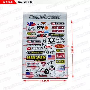 Universal Motocross Racing Decal Sticker Sheet Car ATV Helmet Dirt Bike Graphics - Bild 1 von 6