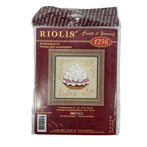2011 Riolis Dolce Vita 1256 Pie Dessert Cross Stitch Ribbon Embroidery Kit 4x4in - Picture 1 of 18