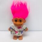 Vintage Russ Troll Doll With Pink Hair, Dress & Present, 1990S Toy Bin 3
