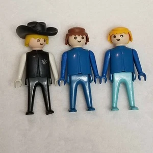 Playmobil 1974 Geobra Vintage Action Figures Lot of 3 Blonde Sheriff Included - Picture 1 of 11