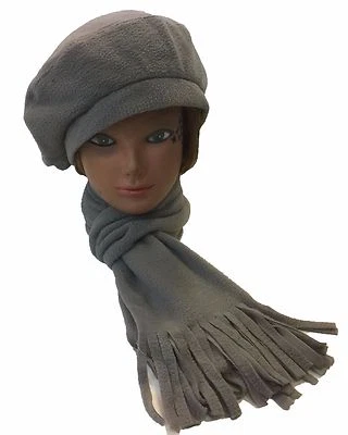 Damas Mujeres Invierno Polar Boina Bufanda 2 PIEZAS Conjunto de Regalo Boina Bufanda Sombrero Gorra Foto 1 de 4