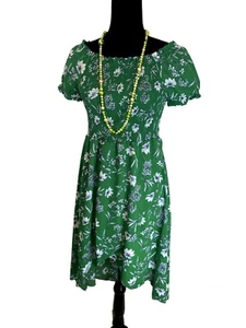 Knitworks Gr. 12 Boho Chic Maxikleid Stretch grün weiß Sommer Sommerkleid - Bild 1 von 10