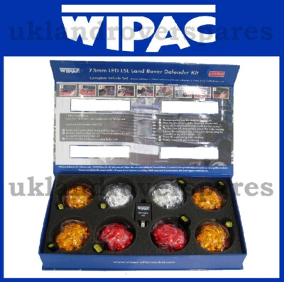 LAND ROVER DEFENDER WIPAC LED LIGHT LAMP 73MM LENS UPGRADE KIT SET WIPAC - Image 1 of 4