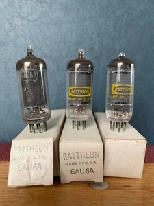 Raytheon 6AU6A Tubes Set Of 3 *TESTED - Picture 1 of 4