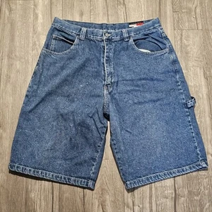 Vintage Tommy Hilfiger Jean Shorts Carpenter Denim Jorts Y2K Mens 34 Measured - Picture 1 of 10