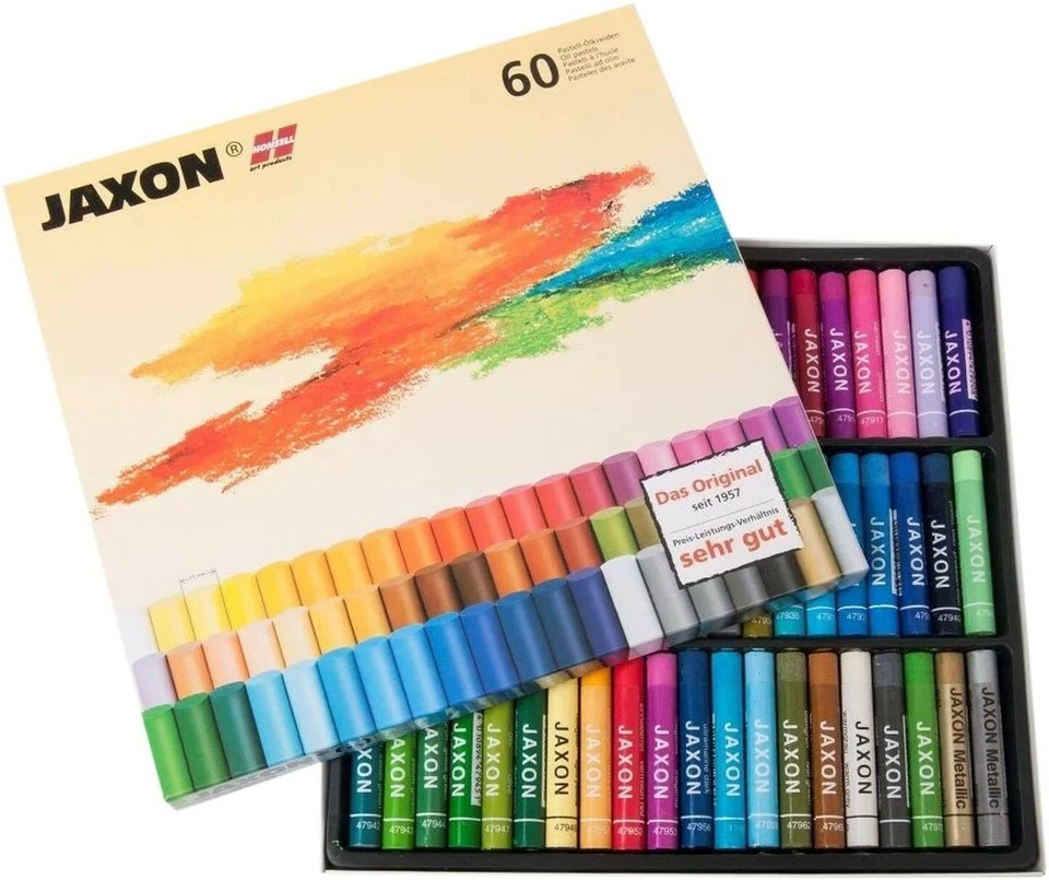 HONSELL ART PRODUCTS GMBH JAXON Pastell Ölkreide Schulmalfarben Künstlerfarben Malen sortiert 60 Farben