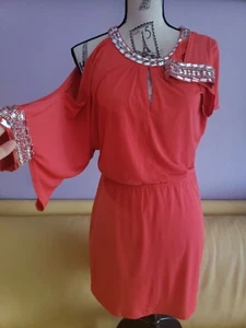 Ark & Co NWT Sassy Dress Party Cocktail Coral Lined with beeds. - Picture 1 of 12