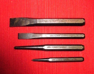 2 Craftsman Center Punch 1/2" 42862 3/8" 42841 2 Chisel 3/4" 42975 1/2" 42973 WF - Picture 1 of 3