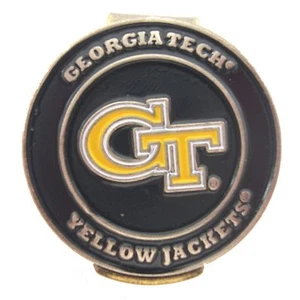 Georgia (GA) Tech Yellow Jackets Hat Clip with Double Sided GT Golf Ball Marker - Picture 1 of 4