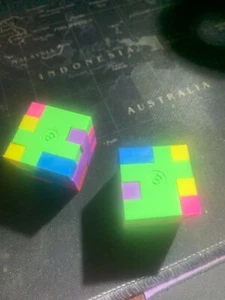 2 New Fun CUBE PUZZLE PENCIL ERASER lot Easy Puzzle Eraser Parts All in One FUN! - Picture 1 of 11