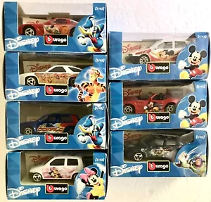 Disney Burango Cars Set of 7 NRFB - Buzz, Mini, Donald, Tiger, Mickey (Italy) - Picture 1 of 12