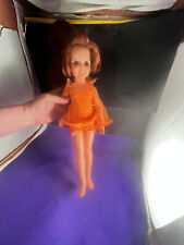 Vintage CRISSY Grow Hair Doll 18" 1968 Ideal Toy Co. with  Orange Dress
