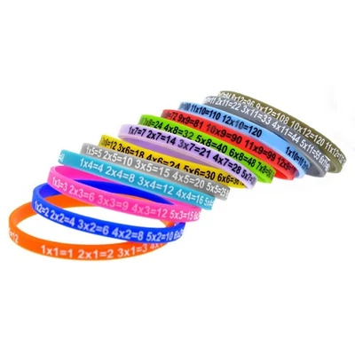 12Pcs/ Set Wristbands Colored Multiplication Table Silicone Bracelets for Gifts - Image 1 of 4