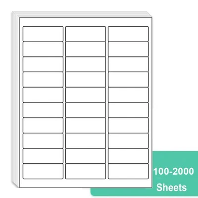 1"x2 5/8" Address Shipping Labels Blank Mailing Stickers 30 Up for Laser/Inkjet - Image 1 of 4