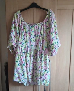 Yours clothing floral top preloved stretchy back 22-24 - Picture 1 of 9