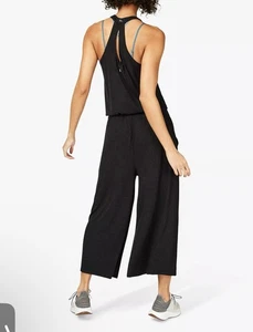 Sweaty Betty Serenity Crop Jumpsuit Women Medium Gray Jersey Lounge Wide Leg - Picture 1 of 14