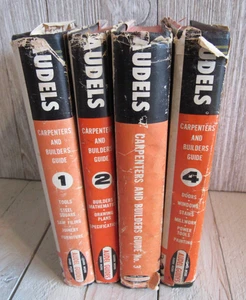 Vtg Audels Carpenter and Building Guide Complete Set 1-4 Books 1964 HC / DJ - Foto 1 di 19
