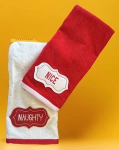 Weihnachten Freche und Schöne Handtücher Bad Küche Retro Neu 2 Stück - Bild 1 von 11
