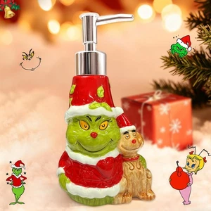 Dispenser Sapone Natalizio, Pompa Lozione Ceramica Bagno Cucina Sapone Mani Disp... - Foto 1 di 6