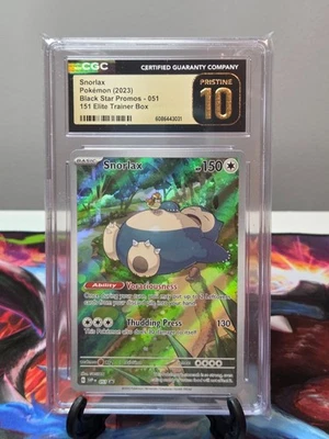 2023 POKEMON CGC 10 PRISTINE SNORLAX 051 151 ETB PROMO - Image 1 of 2