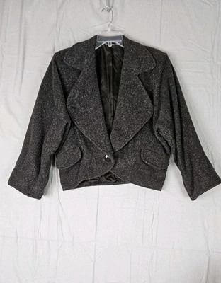 Chaqueta Abrigo Mujer De Colección Mondi Gris Mezcla Lana Forrada Talla 34 Alemania Occidental Bolsillos Foto 1 de 4