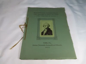 VTG 1927 - 150th Anniversary of YORK PA as Capital of USA Memorial Souvenir #2 - Picture 1 of 12
