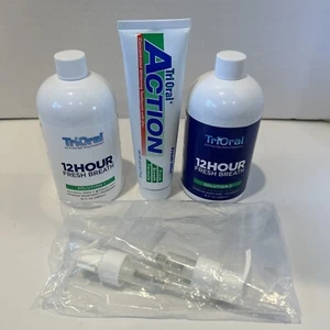 TriOral action whitening  toothpaste  and Fresh Breath 2-bottle Rinse System - Picture 1 of 3
