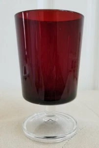 Vintage Luminarc Arcoroc France Ruby Red Stemmed Glass Goblet 8oz - - Picture 1 of 7