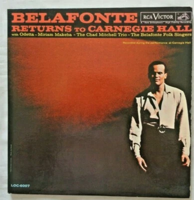 Harry Belafonte Returns To Carnegie Hall 1960 RCA LOC-6007 Indianapolis Press VG - Image 1 of 4