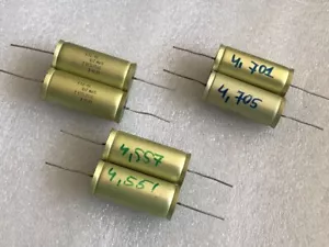2pcs PETP Audio capacitors 4.7uF 250V K73-16 Matched pair USSR HQ - Picture 1 of 4
