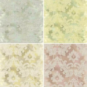 Wallquest Villa Rosa Damask Leaf Wallpaper Floral Leaves Acrylic Coated Stylish - Picture 1 of 25