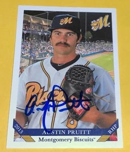 Austin Pruitt SIGNED 2015 Montgomery Biscuits Card RC Auto Rays Houston Astros - Picture 1 of 2