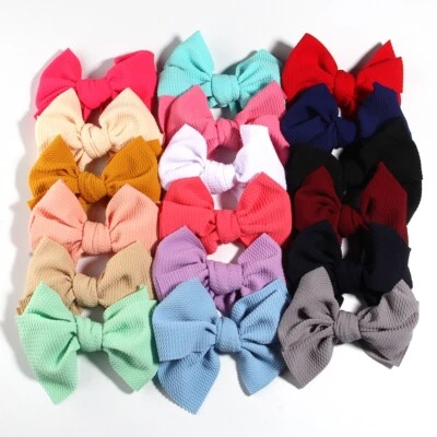 120pcs13CM 5.1" New Seersucker Waffle Hair Bows For Headbands Boutique Accessory - Image 1 of 4