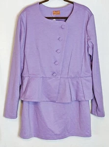 MARYCRAFTS Womens Lilac Rayon Blend 2 Pc Skirt Suit Sz 22 Spring Easter NWT - Foto 1 di 10