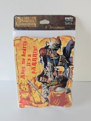 Hallmark Piratas del Caribe Fiesta Invitaciones 8 Tarjetas Nuevo Antiguo Stock  Foto 1 de 4
