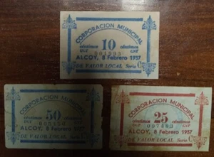 ALCOY (ALICANTE). 10, 25 Y 50 CTS CORPORACIÓN MUNICIPAL. - Picture 1 of 2