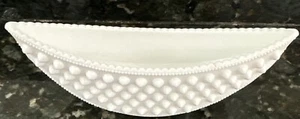 Vintage Fenton Milk Glass Hobnail Crescent Canoe Moon Footed Planter Dish 8” - Picture 1 of 7