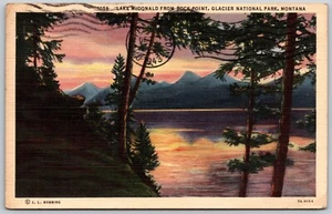 Postcard Montana Glacier National Park Sunset Lake McDonald from Rock Point MT - Bild 1 von 2