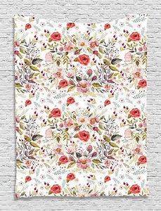 Romantic Roses and Buds Tapestry Wall Hanging for Living Room Bedroom Dorm Decor - Picture 1 of 1