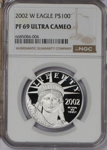 2002-W Platinum Eagle 1 oz. $100 NGC PF69 Ultra Cameo - Picture 1 of 2