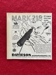 Vintage 1947 Print Ad Davidson Manufacturing Mark 218 Hunting Scope Ad - Picture 1 of 7
