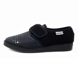 Pantofole Chiuse Invernali Elasticizzate Nere Zeppa Bassa Antiscivolo EMANUELA - Imagen 1 de 3