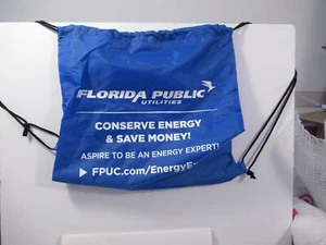 Florida Public Utilities Promotional Drawstring Backpack Blue 15 by 14 inches - Picture 1 of 2