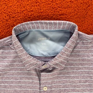 JOHNNIE-O Polo Shirt Men's 2XL XXL Stretch Striped Newton Pure Purple Surf Golf - Picture 1 of 10