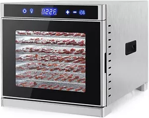 220/110V 8-Tier Home Food Dehydrator Fruit Jerky Dryer Stainless Steel 24h Timer - Picture 1 of 16